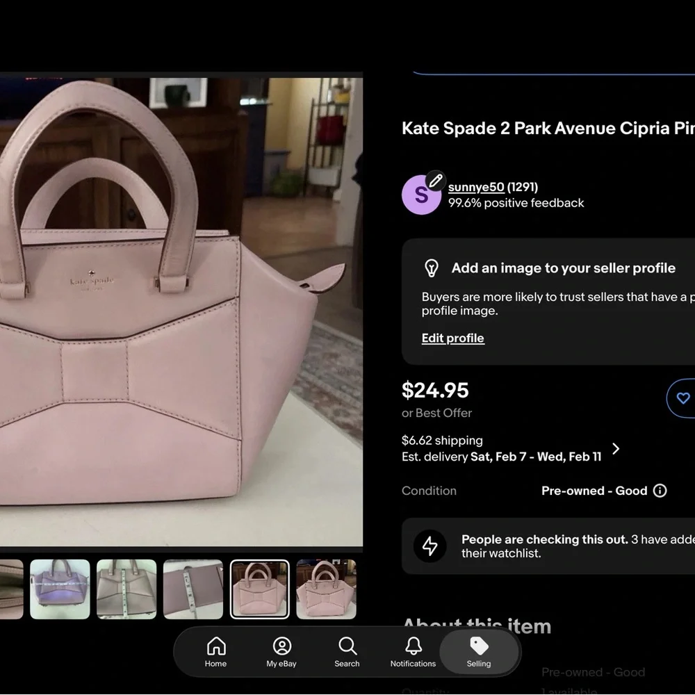 Kate Spade 2 Park Avenue Cipria Pink Bow Tote Bag - Picture 11 of 11